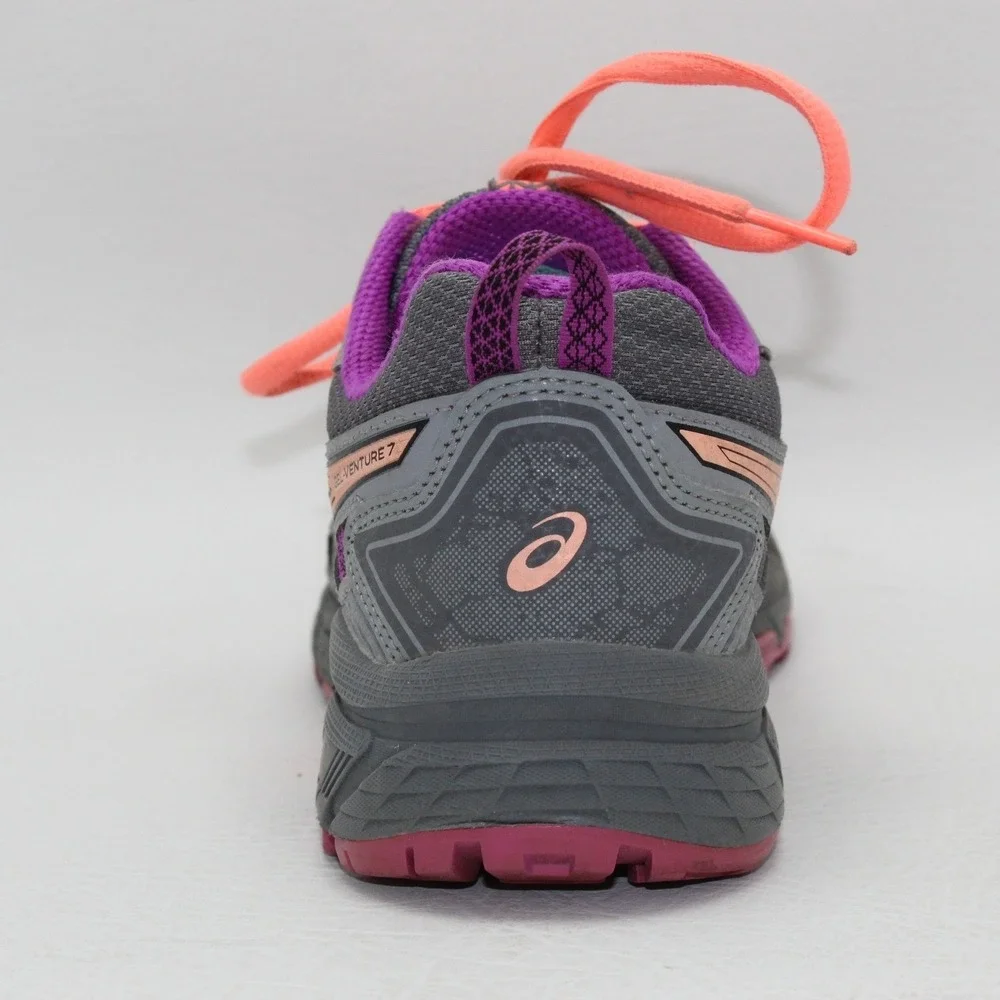 SINGLE SHOE Asics Gel Venture 7 Kids Trail Running Shoe Grey Peach Purple Size 4